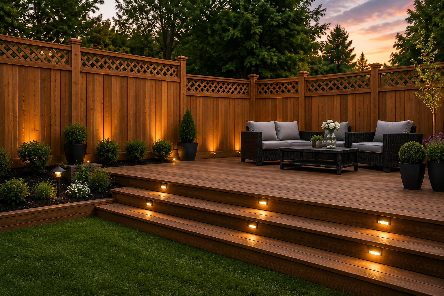 Fence and deck