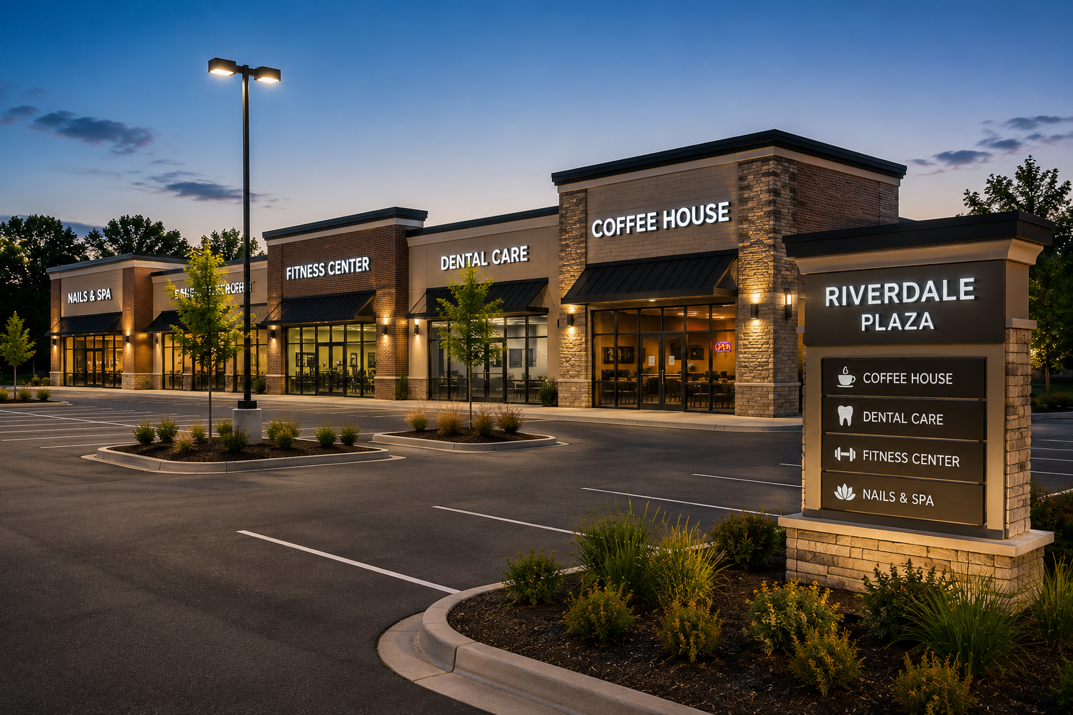 Commercial construction - plaza and bay